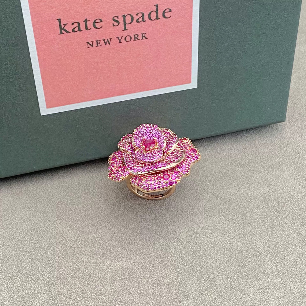 kate spade CZ Multilayer Rose Flower Metal Ring